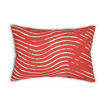 Scarlet Tide Rectangular Throw Pillow