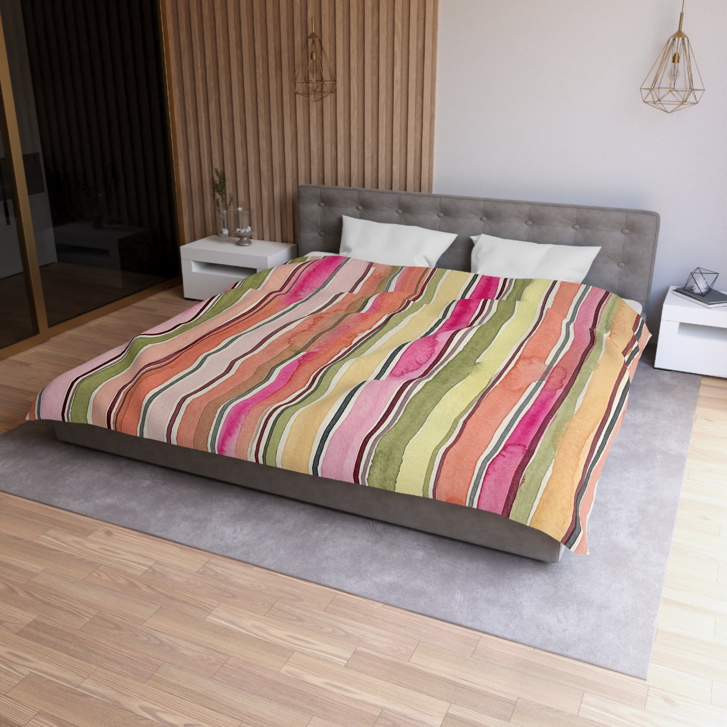 Summer Stripe Microfiber Duvet Cover