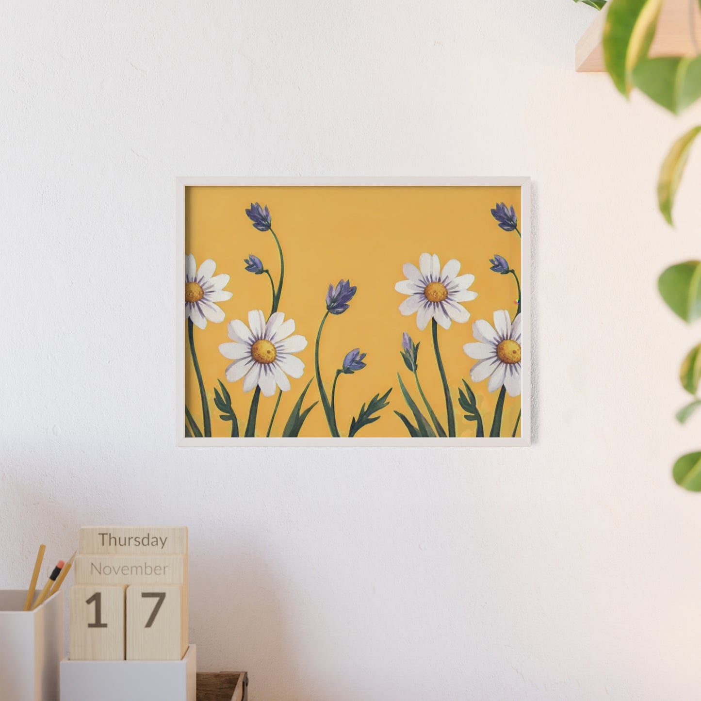 Spring Daisies Wood Framed Posters