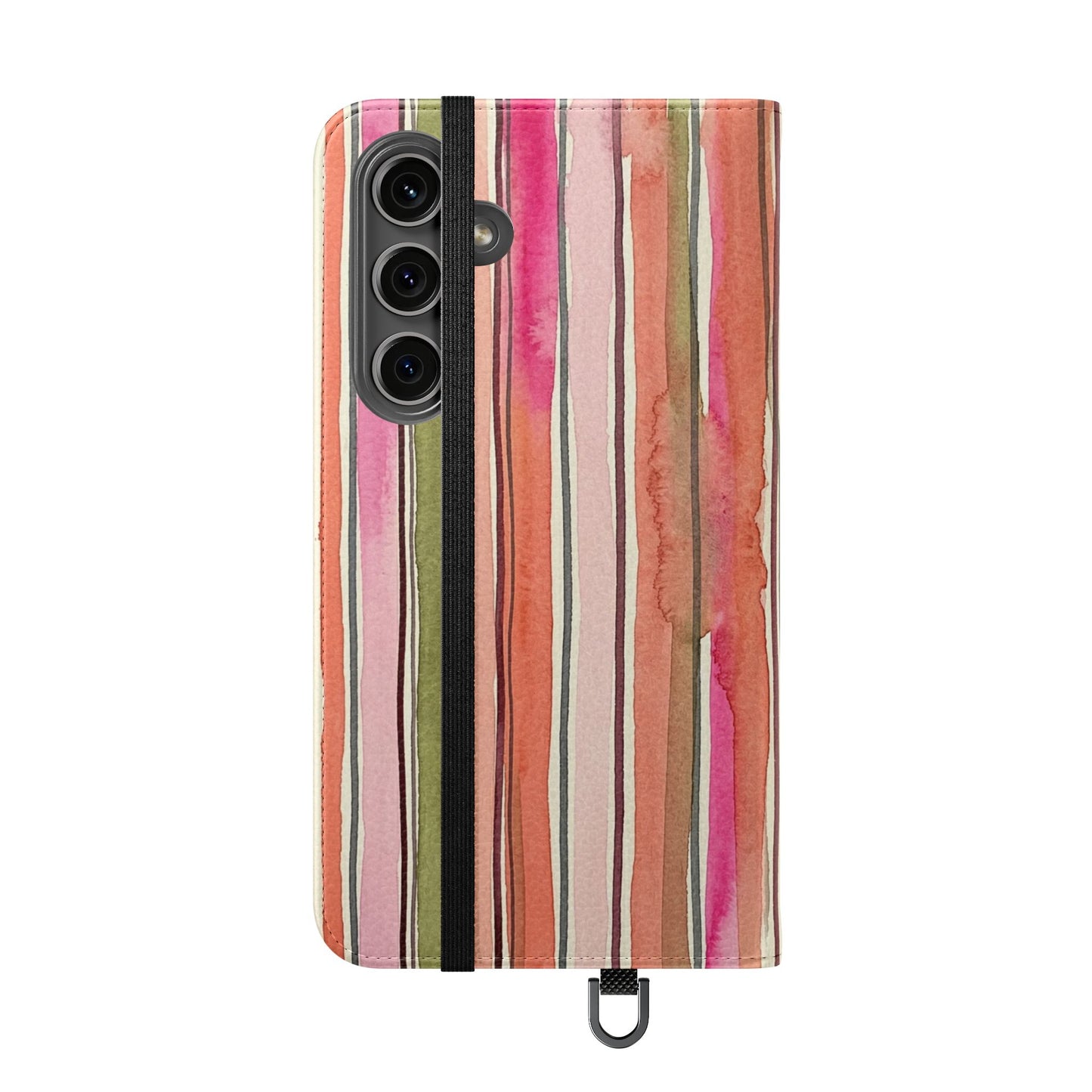 Summer Stripe Vegan Leather Flip Case