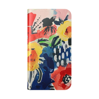 Abstract Flora Vegan Leather Flip Case