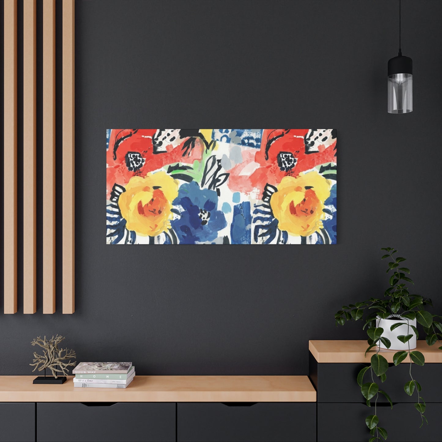 Abstract Flora Stretched Canvas Wall Art