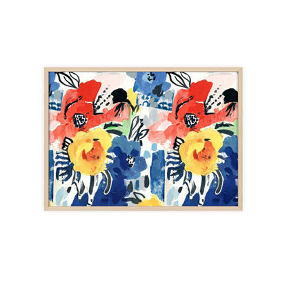 Abstract Flora Wood Framed Posters