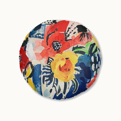 Abstract Flora Tufted Floor Pillow