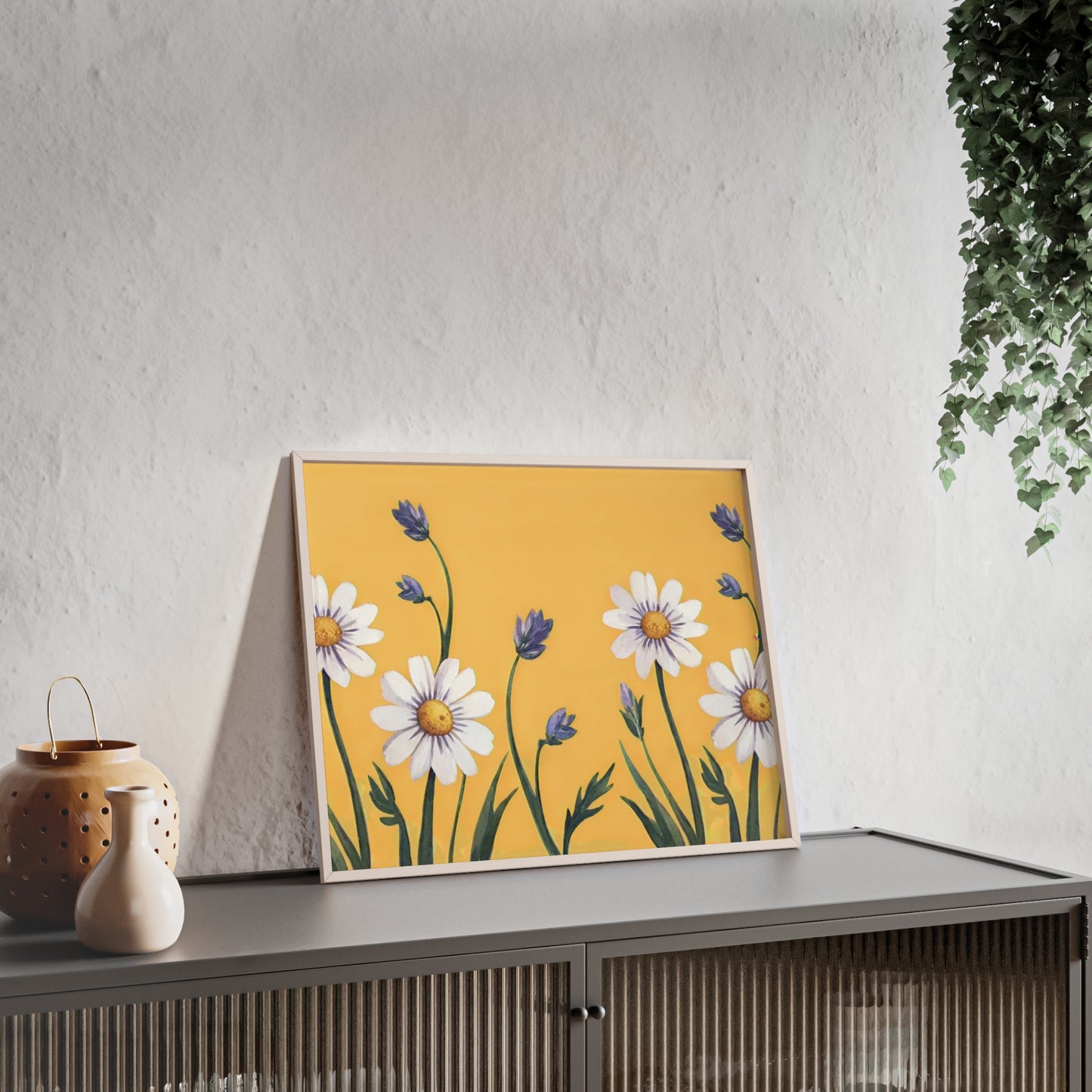 Spring Daisies Wood Framed Posters
