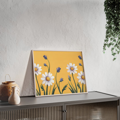 Spring Daisies Wood Framed Posters