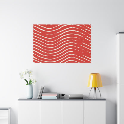 Scarlet Tide Stretched Canvas Wall Art