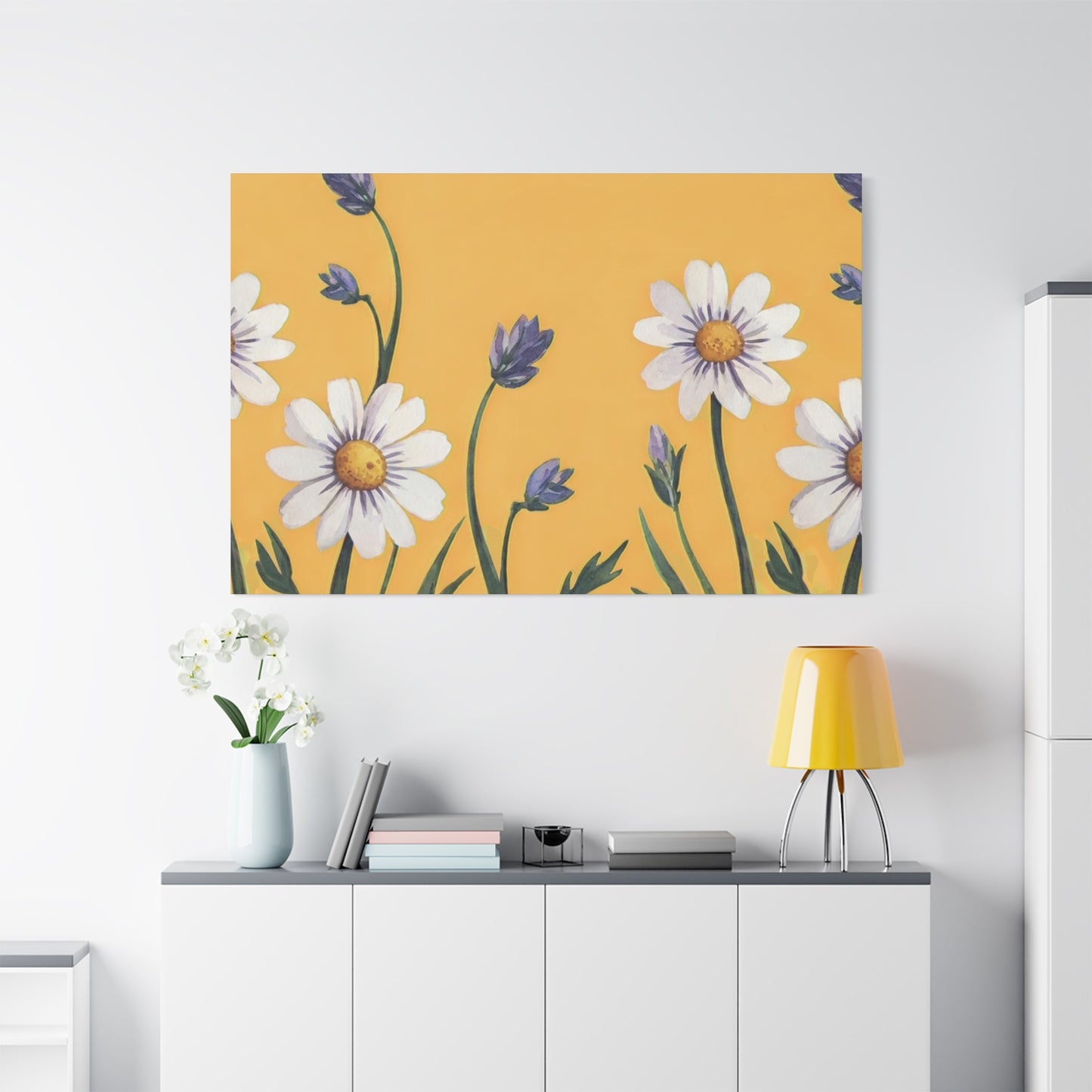 Spring Daisies Stretched Canvas Wall Art