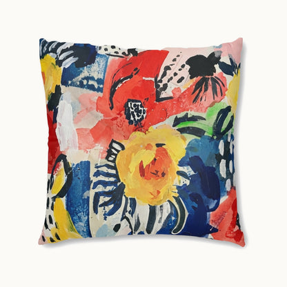Abstract Flora Square Tufted Floor Pillow