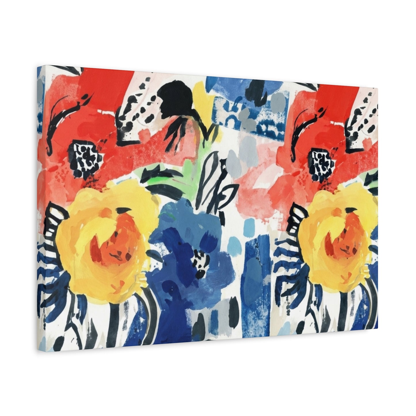 Abstract Flora Stretched Canvas Wall Art