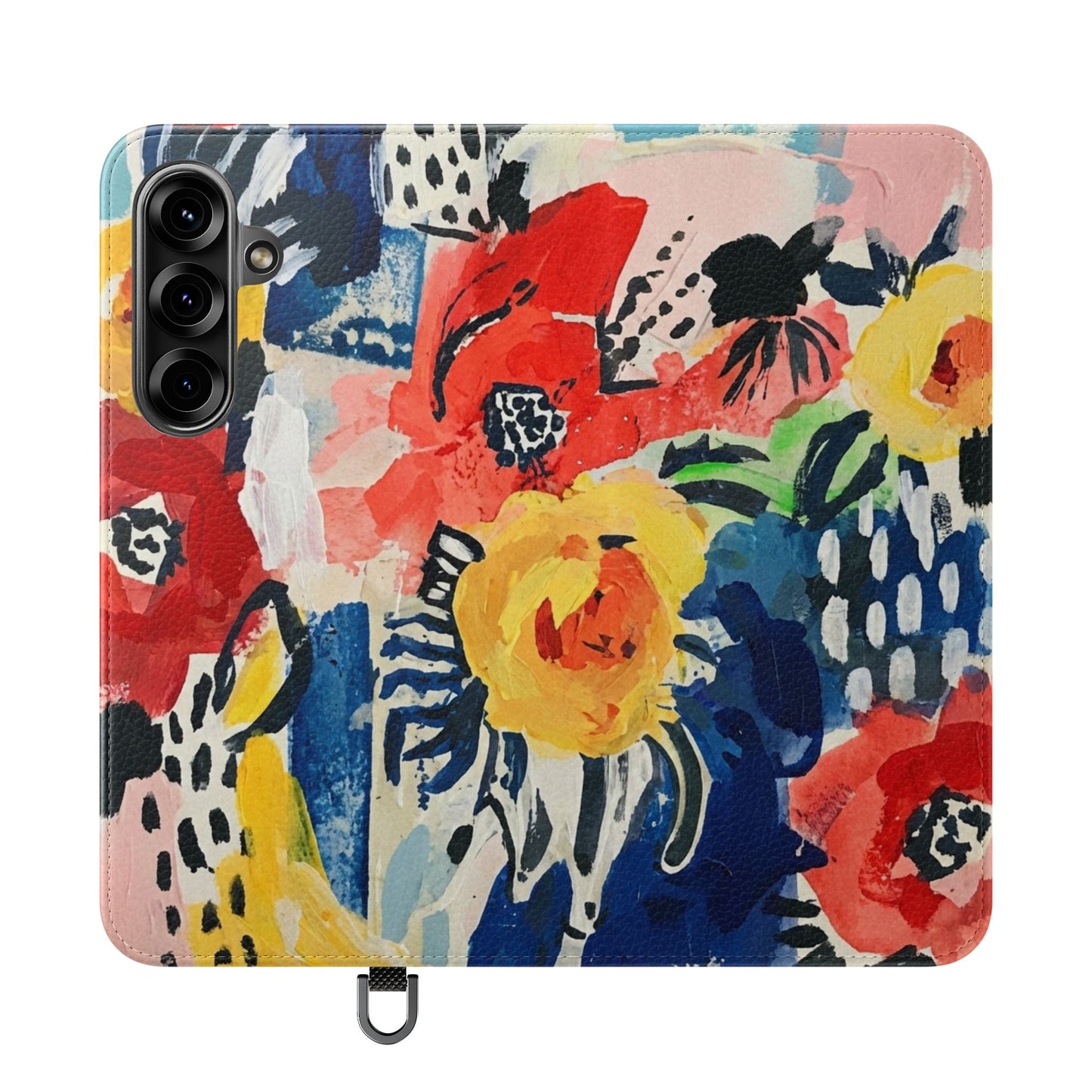 Abstract Flora Vegan Leather Flip Case