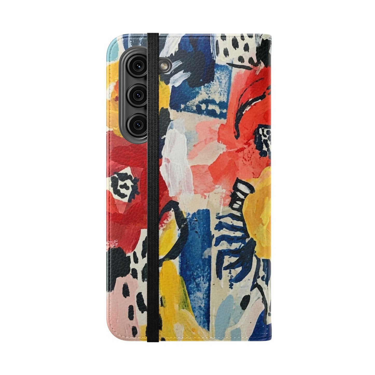 Abstract Flora Vegan Leather Flip Case