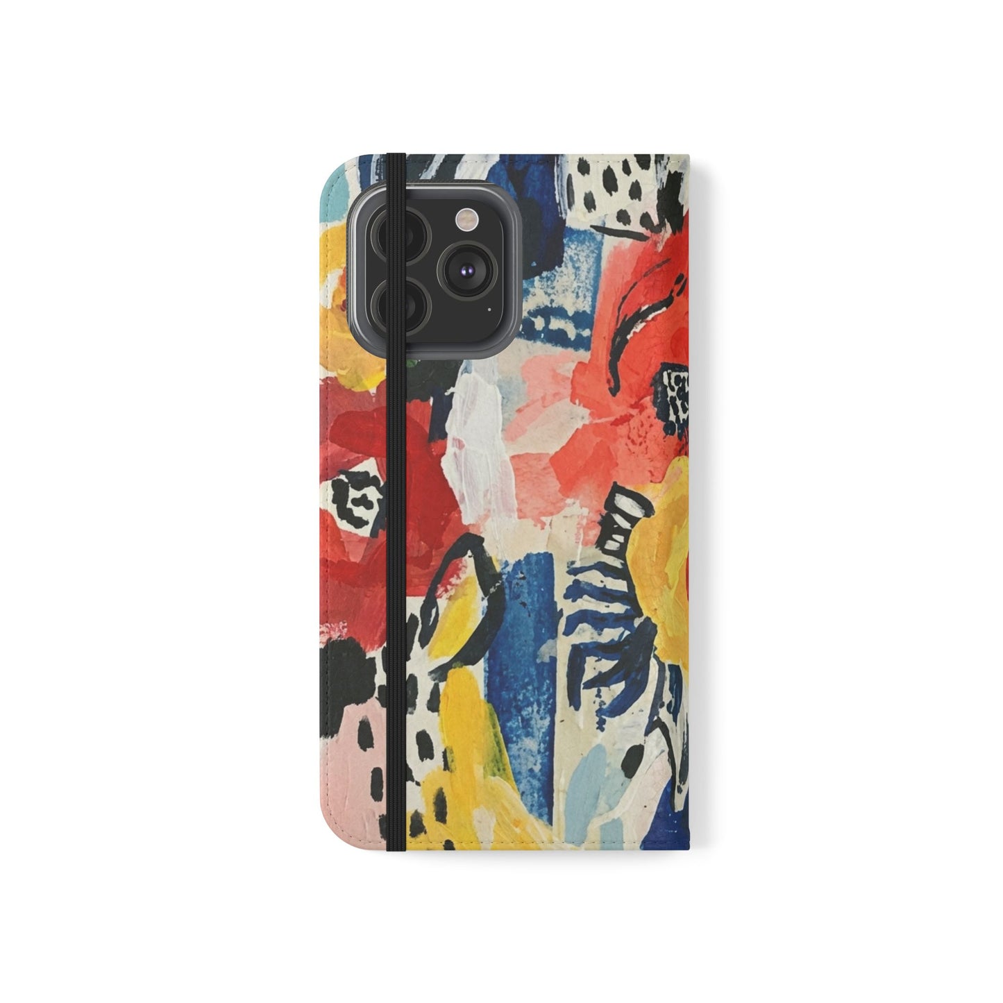 Abstract Flora Vegan Leather Flip Case