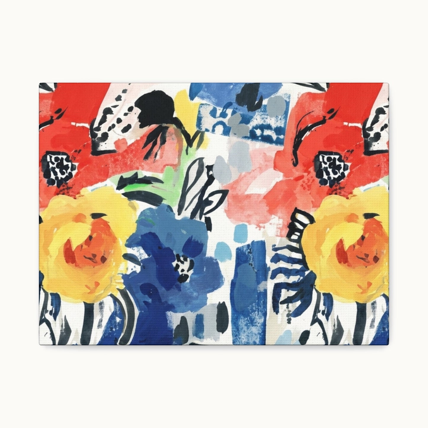 Abstract Flora Stretched Canvas Wall Art