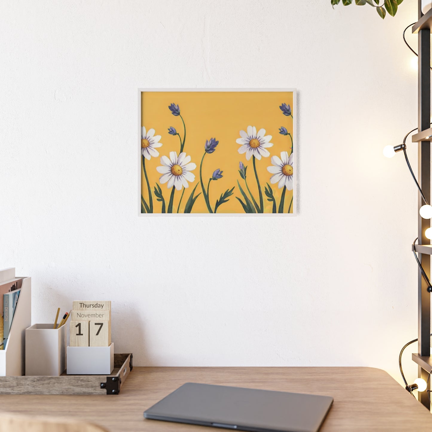 Spring Daisies Wood Framed Posters