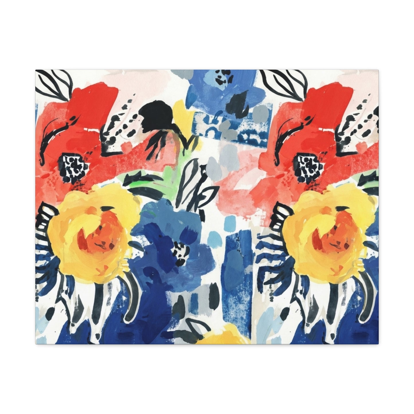 Abstract Flora Stretched Canvas Wall Art