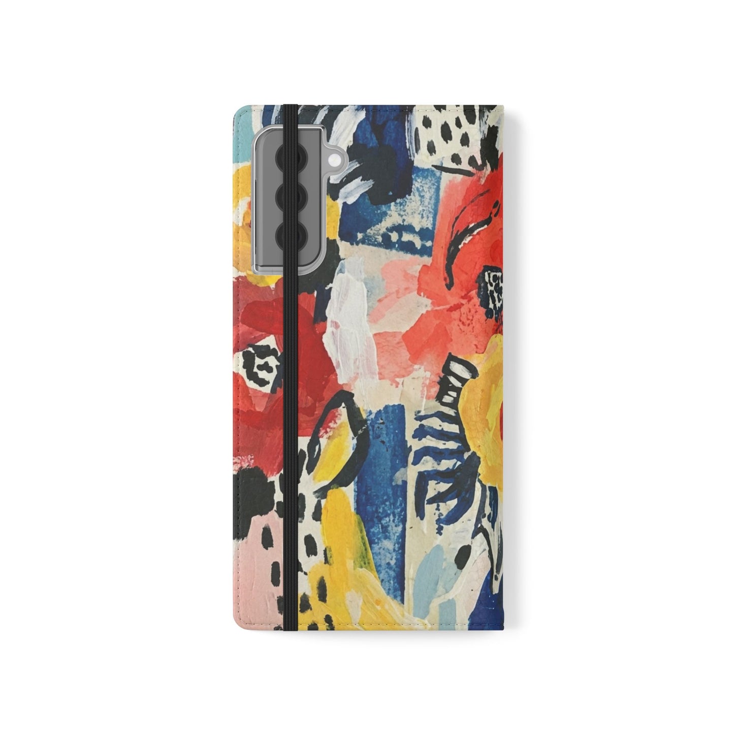 Abstract Flora Vegan Leather Flip Case