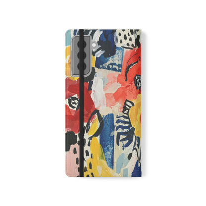 Abstract Flora Vegan Leather Flip Case
