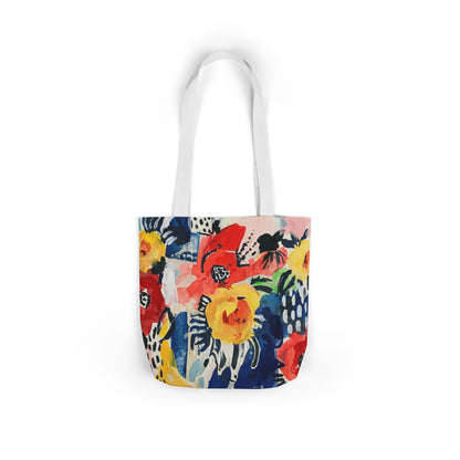 Abstract Flora Tote Bag with 5-Color Straps
