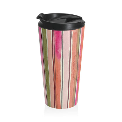 Summer Stripe Stainless Steel Travel Mug