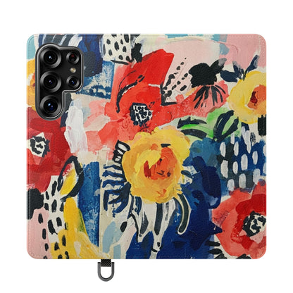 Abstract Flora Vegan Leather Flip Case