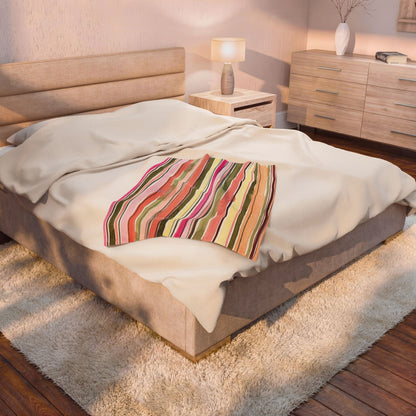 Summer Stripe Velveteen Plush Blanket
