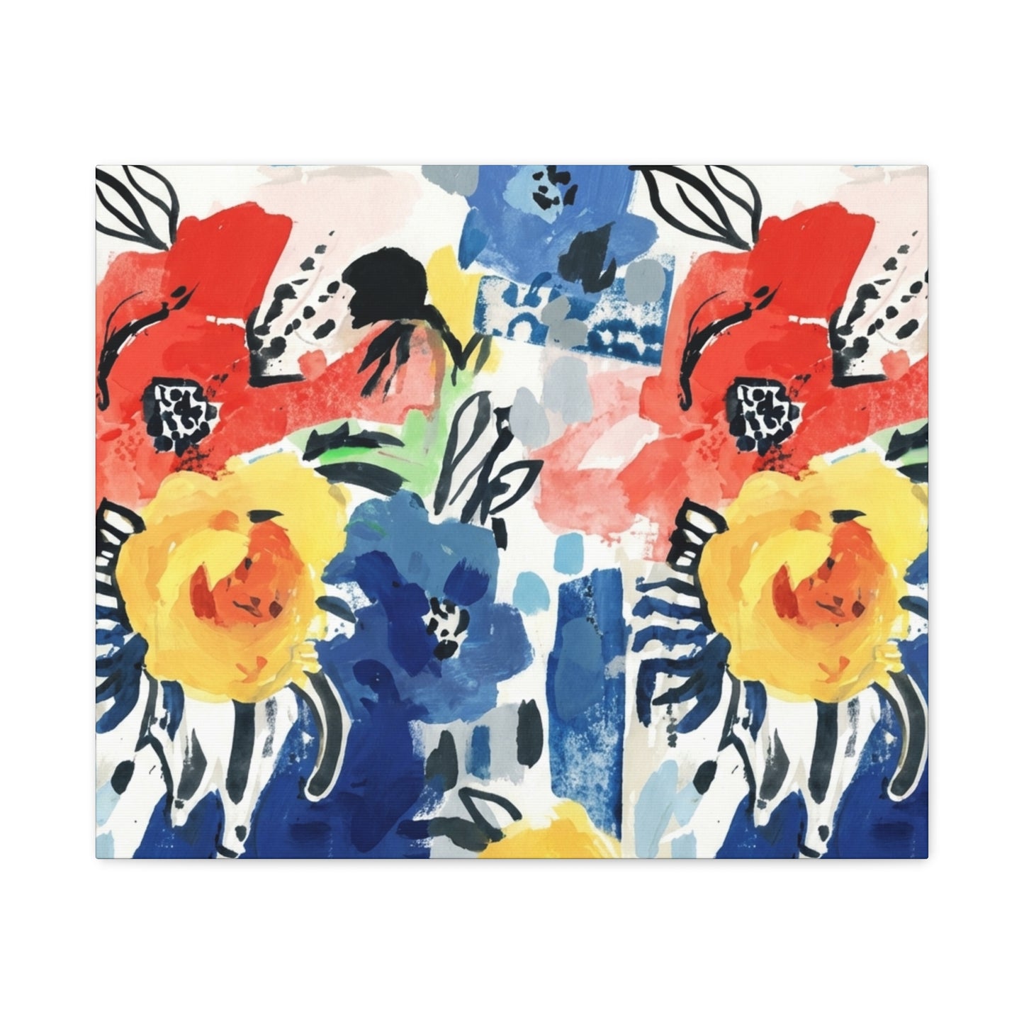 Abstract Flora Stretched Canvas Wall Art