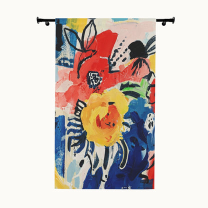Abstract Flora Window Curtain