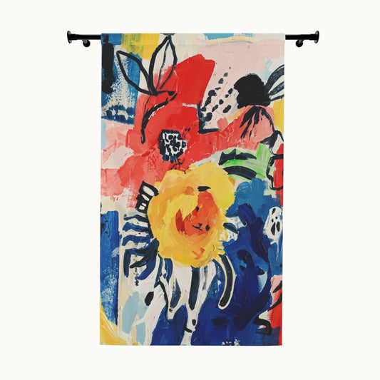 Abstract Flora Window Curtain