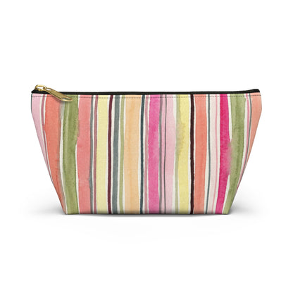 Summer Stripe Accessory Pouch with T-bottom