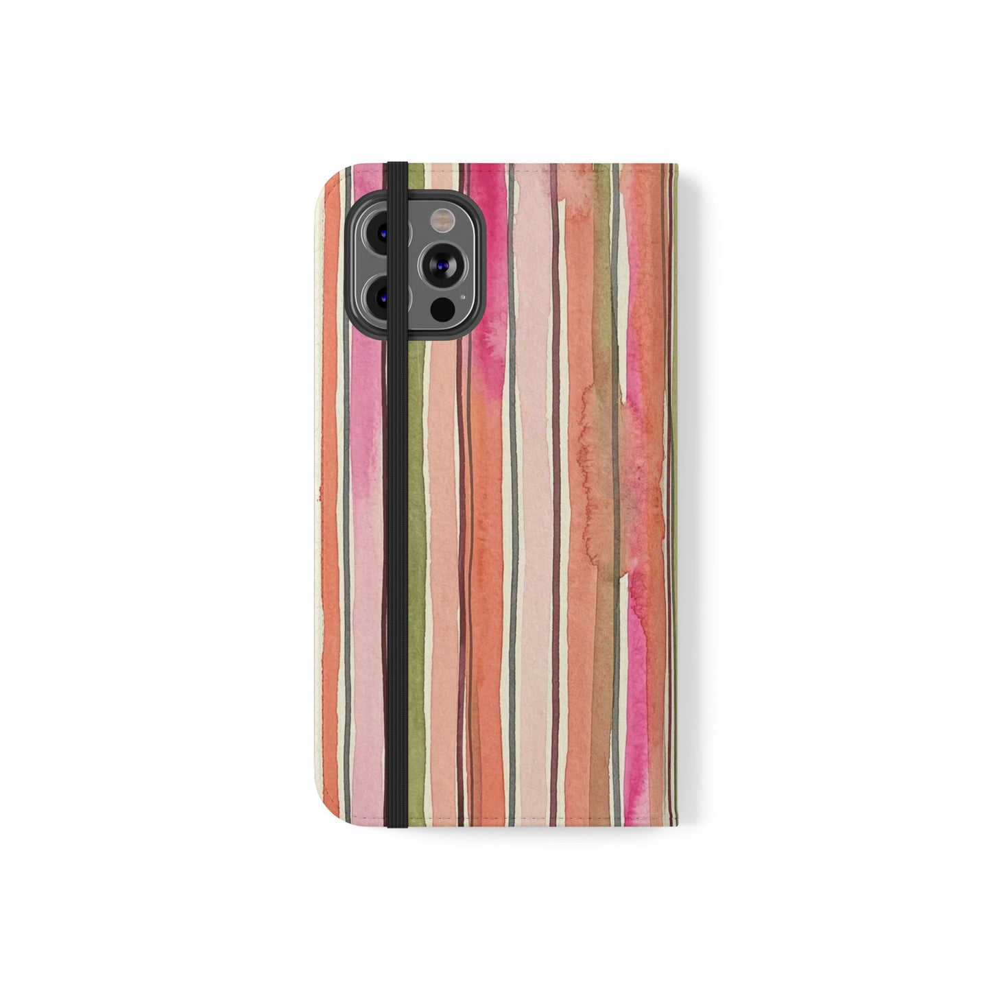Summer Stripe Vegan Leather Flip Case