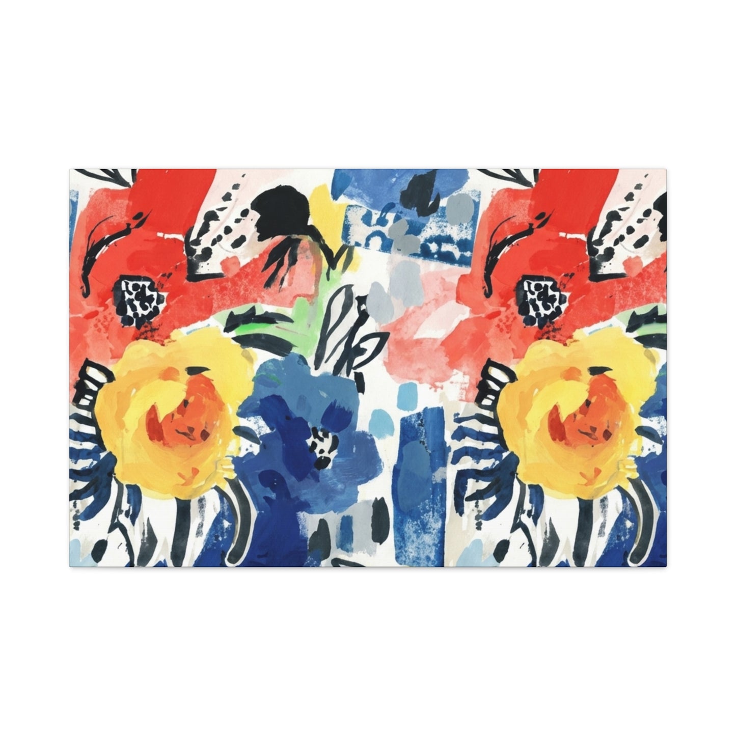Abstract Flora Stretched Canvas Wall Art
