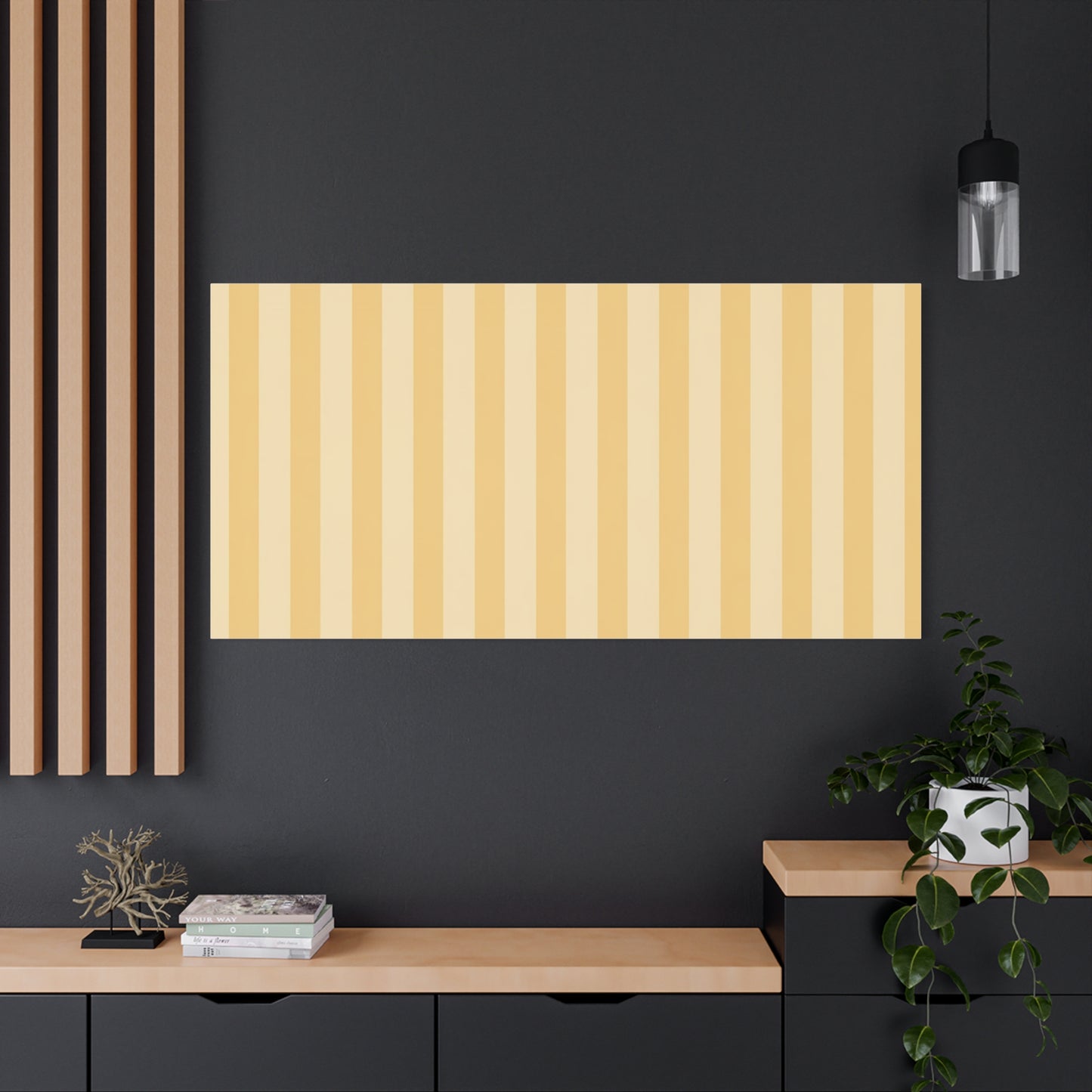 Buttercup Stripe Stretched Canvas Wall Art