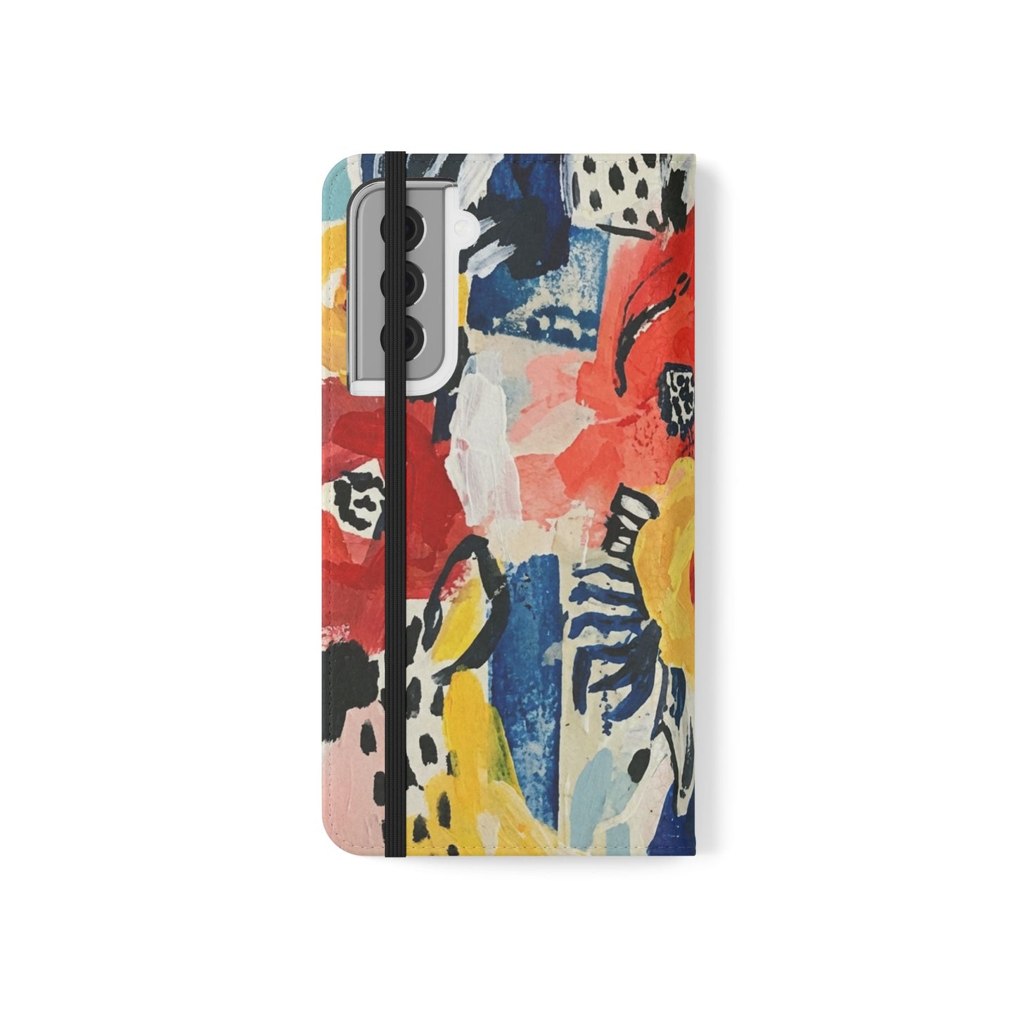 Abstract Flora Vegan Leather Flip Case