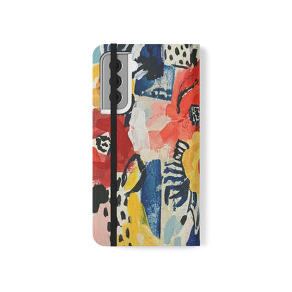 Abstract Flora Vegan Leather Flip Case