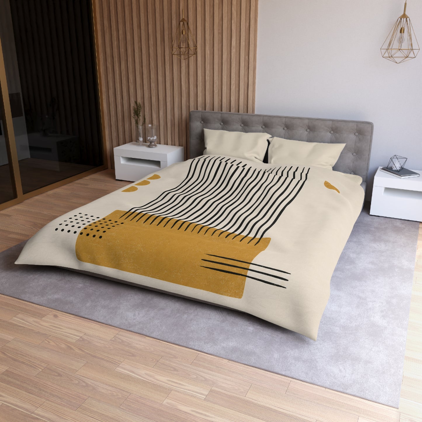 Ochre Cadence Microfiber Duvet Cover