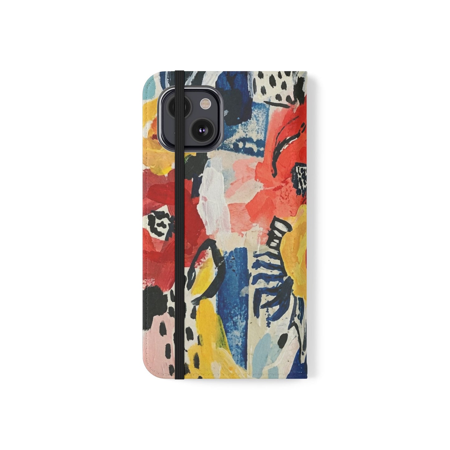 Abstract Flora Vegan Leather Flip Case