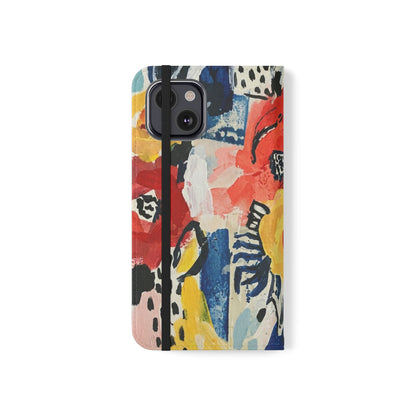 Abstract Flora Vegan Leather Flip Case