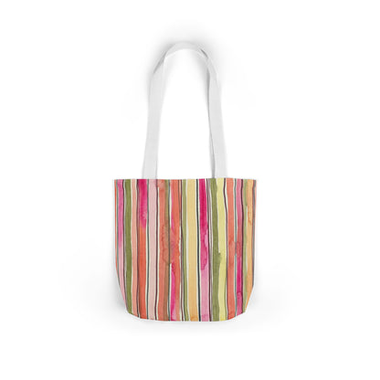 Summer Stripe Tote Bag with 5-Color Straps