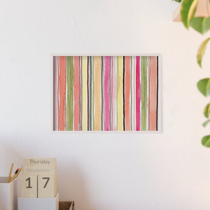 Summer Stripe Wood Framed Posters