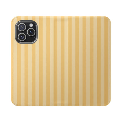 Buttercup Stripe Vegan Leather Flip Case