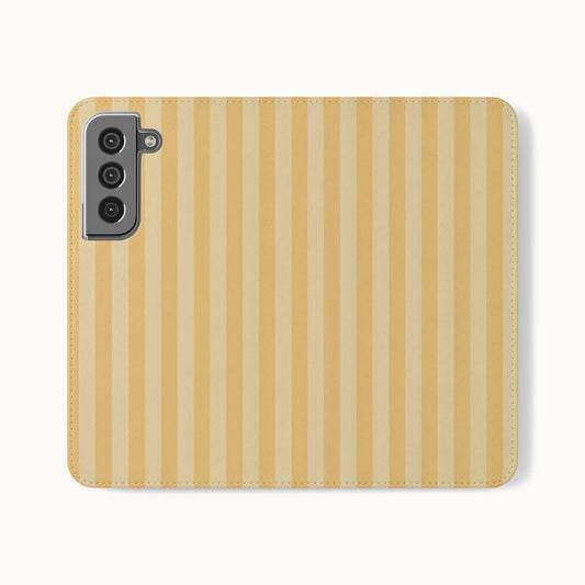 Buttercup Stripe Vegan Leather Flip Case