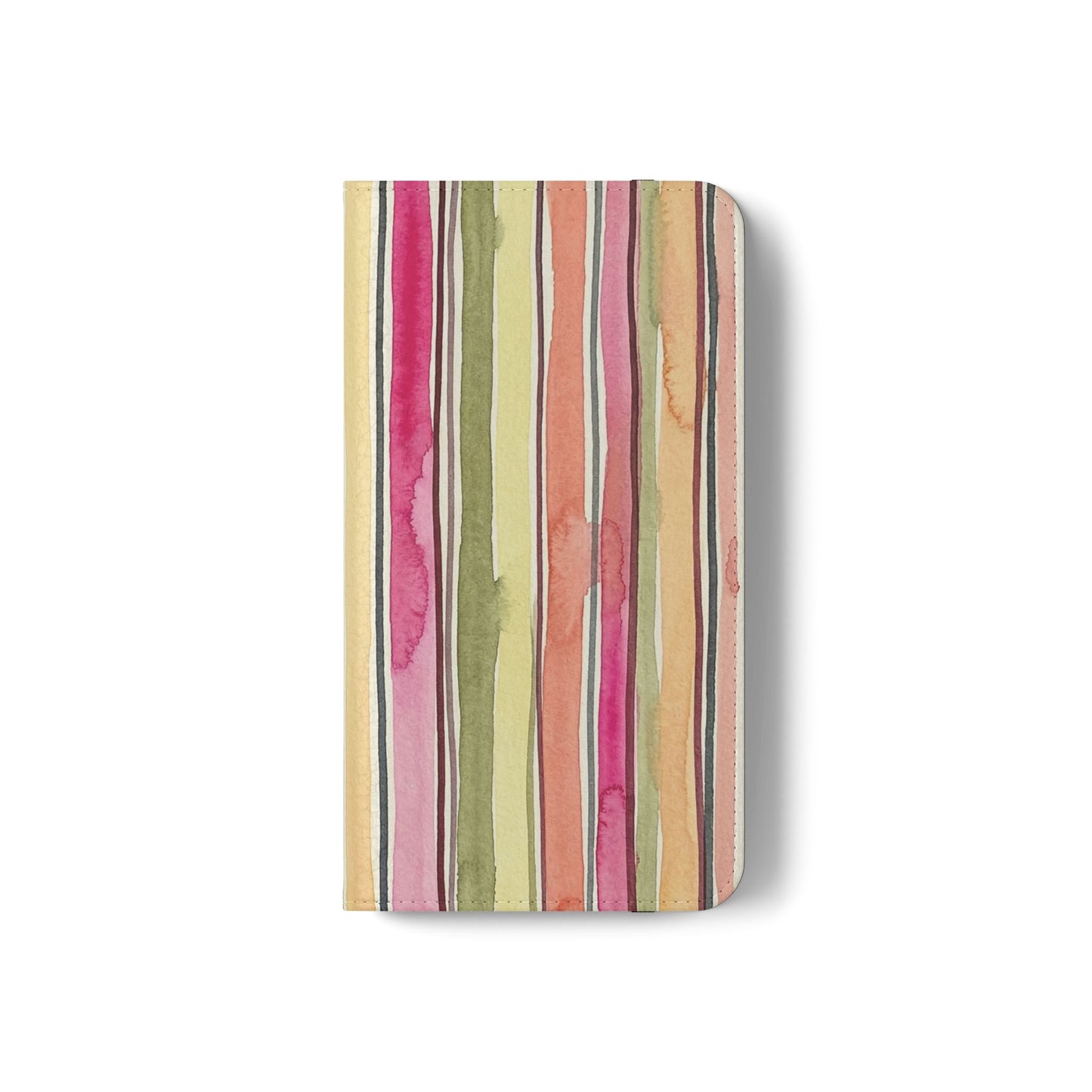 Summer Stripe Vegan Leather Flip Case