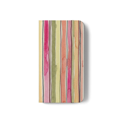 Summer Stripe Vegan Leather Flip Case
