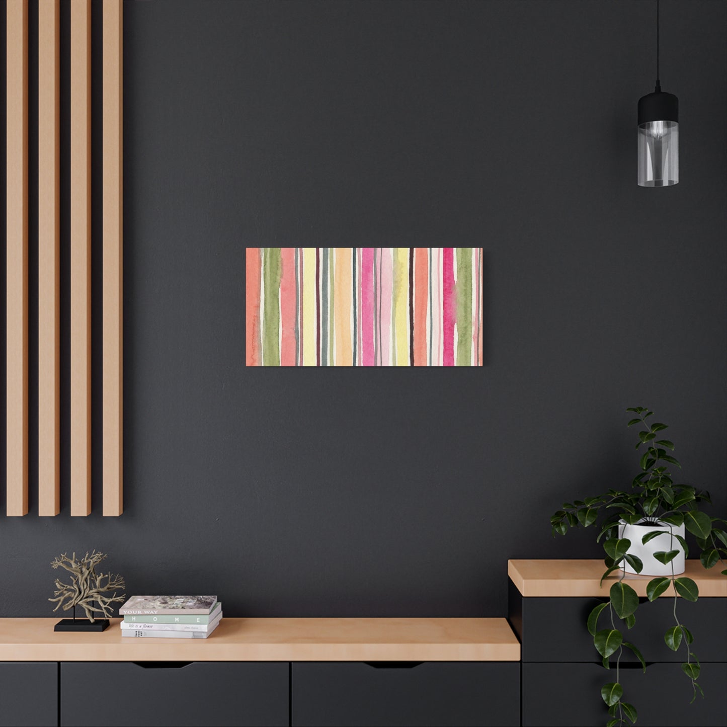 Summer Stripe Stretched Canvas Wall Art