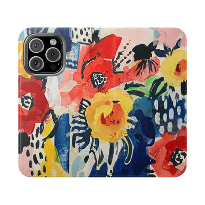 Abstract Flora Vegan Leather Flip Case