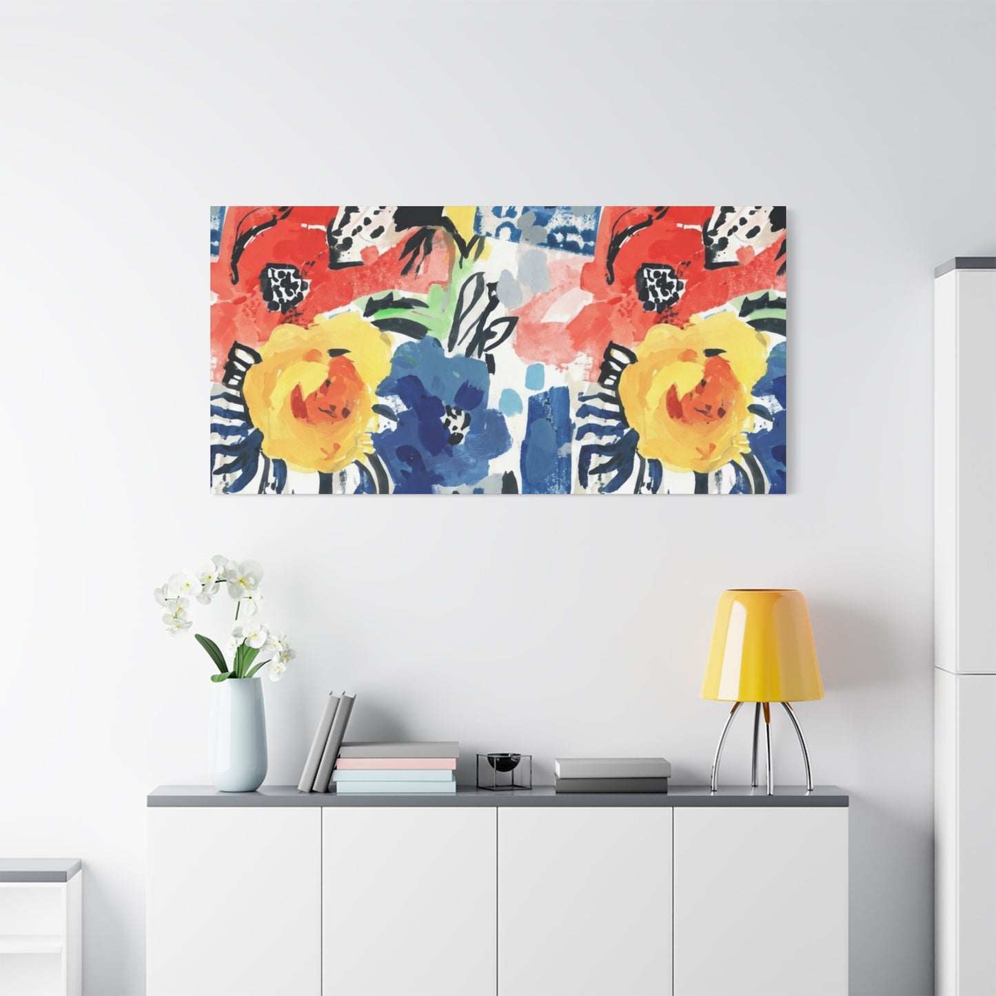 Abstract Flora Stretched Canvas Wall Art