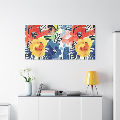 Abstract Flora Stretched Canvas Wall Art