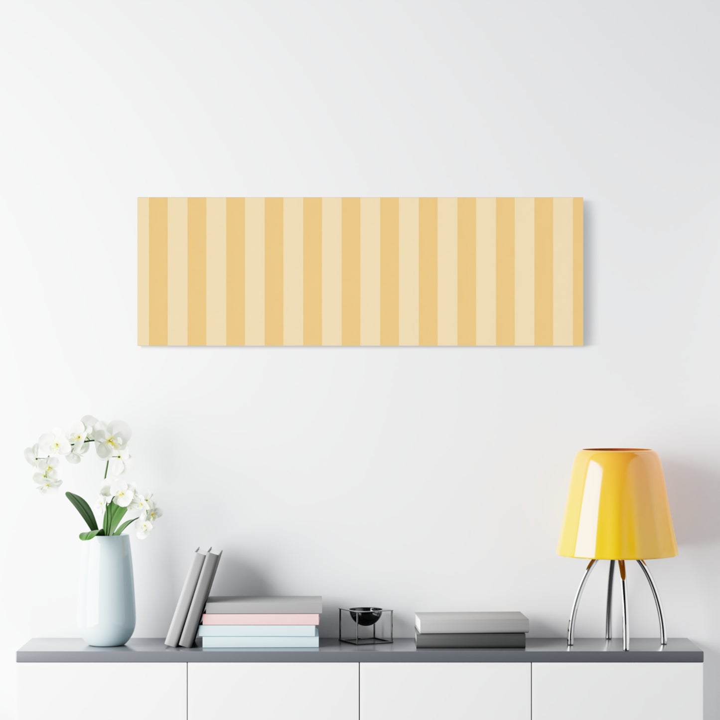 Buttercup Stripe Stretched Canvas Wall Art