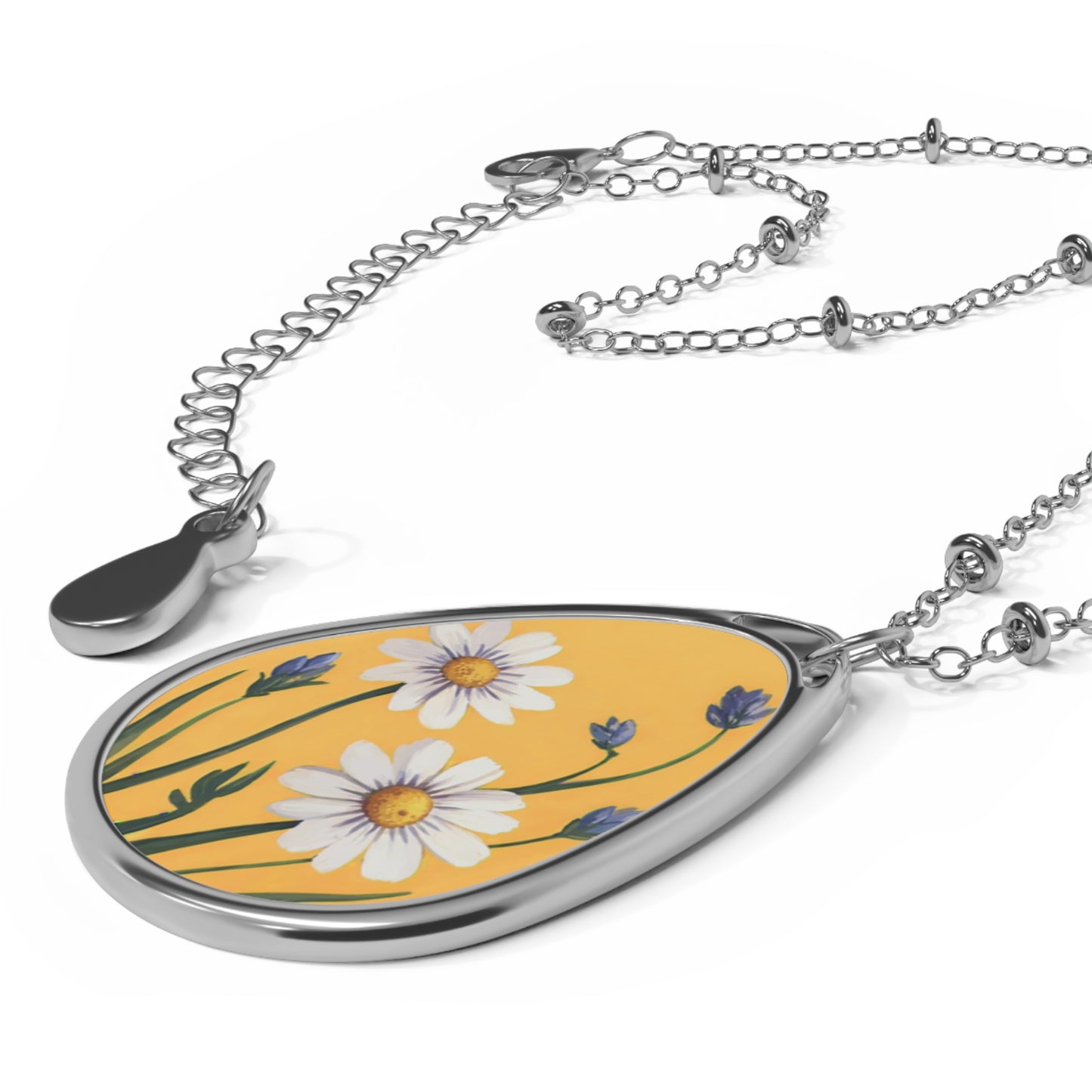 Spring Daisies Oval Necklace